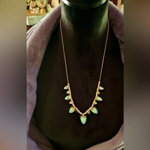 🔥Chunky Faux Turquoise & Gold Tone Necklace🔥